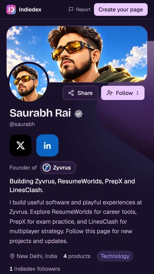 A founder page